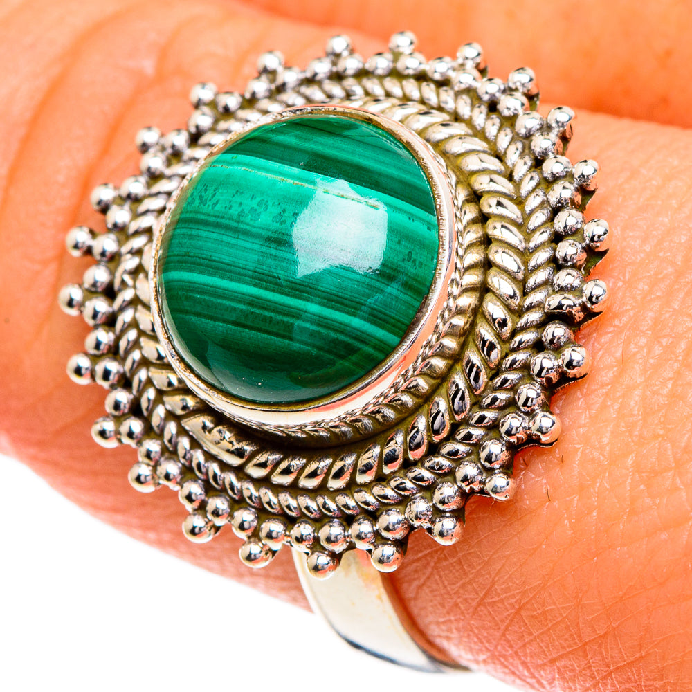 Malachite Rings handcrafted by Ana Silver Co - RING85875
