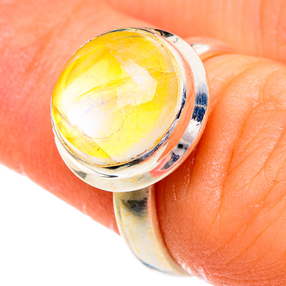 Yellow Moonstone Rings handcrafted by Ana Silver Co - RING85904