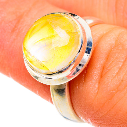 Yellow Moonstone Rings handcrafted by Ana Silver Co - RING85904