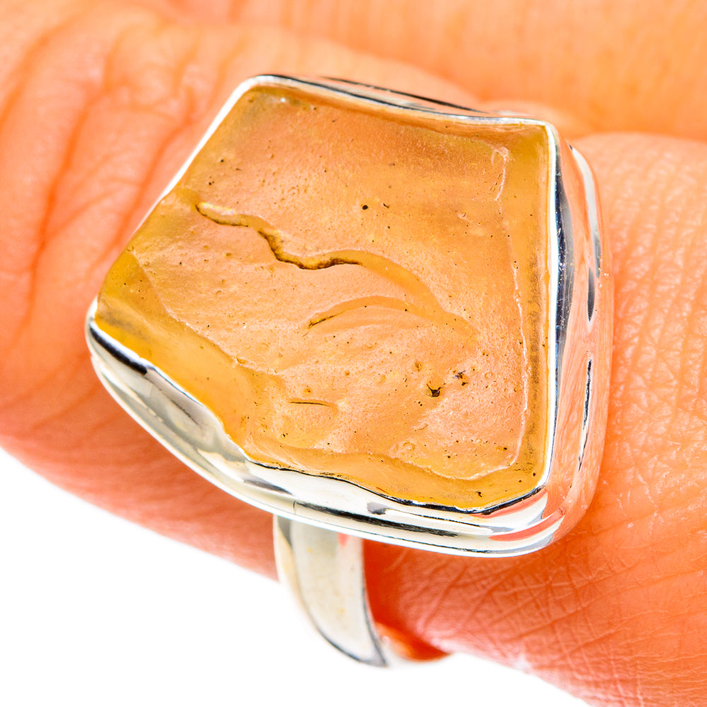 Libyan Desert Glass Rings handcrafted by Ana Silver Co - RING85931