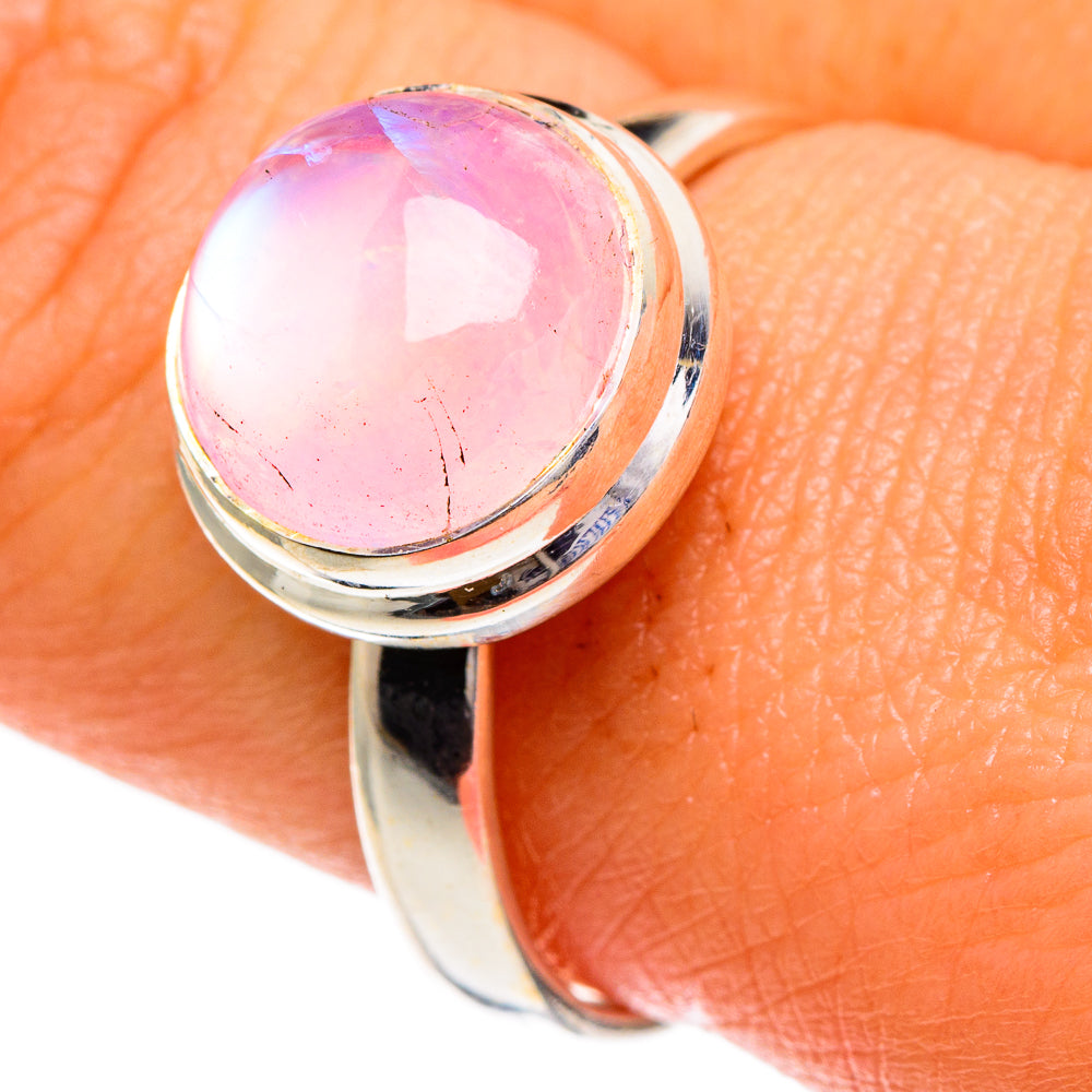 Pink Moonstone Rings handcrafted by Ana Silver Co - RING85936