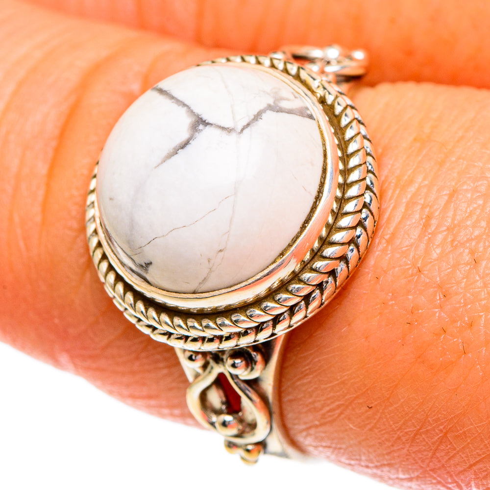 Howlite Rings handcrafted by Ana Silver Co - RING85952