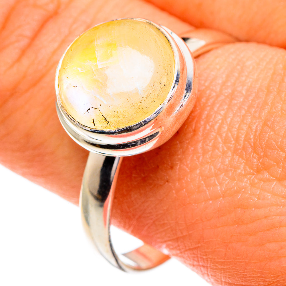 Yellow Moonstone Rings handcrafted by Ana Silver Co - RING85954
