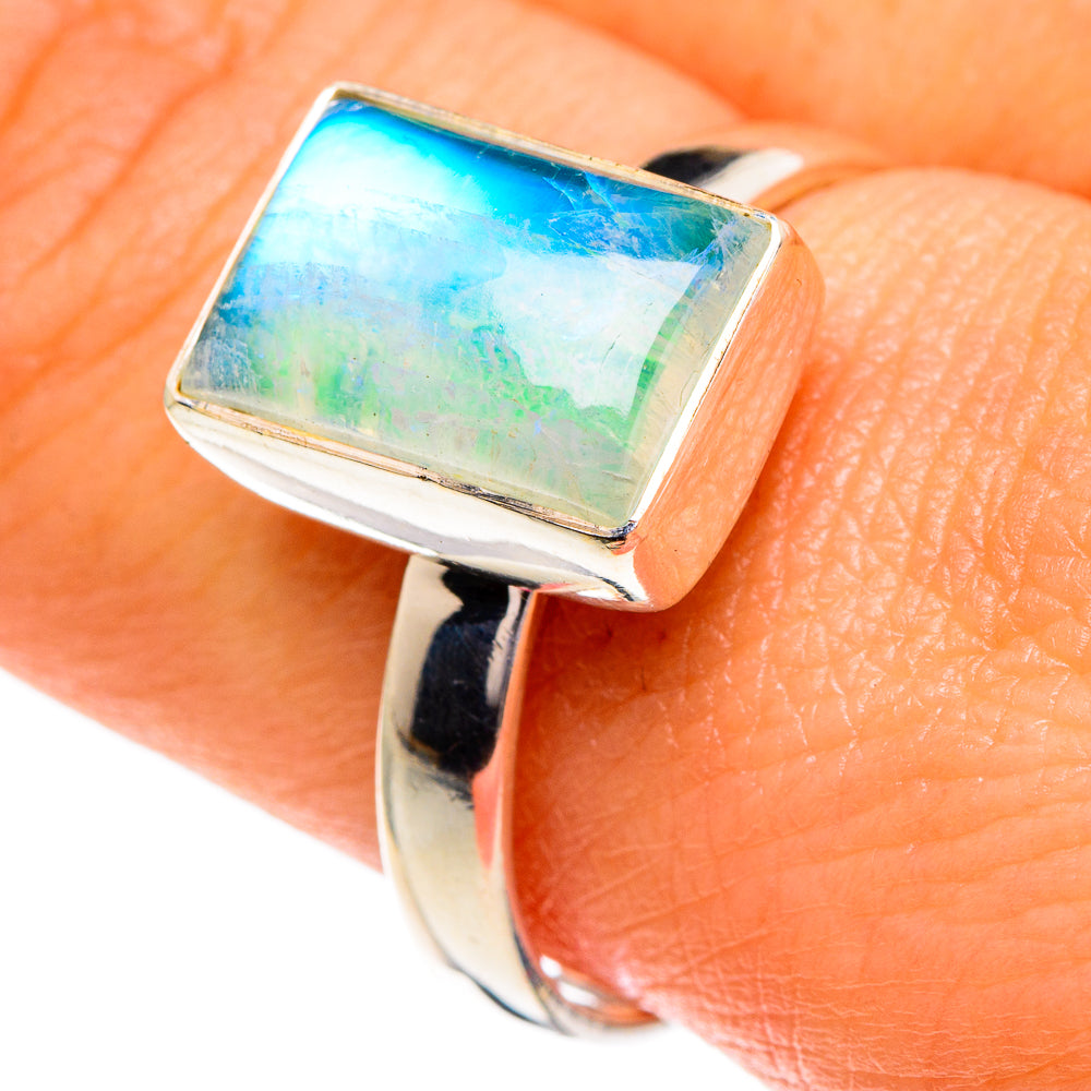 Rainbow Moonstone Rings handcrafted by Ana Silver Co - RING85965