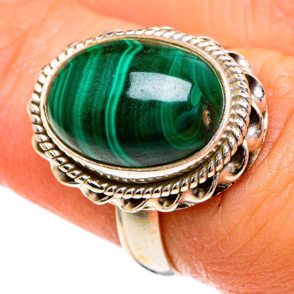 Malachite Rings handcrafted by Ana Silver Co - RING85966