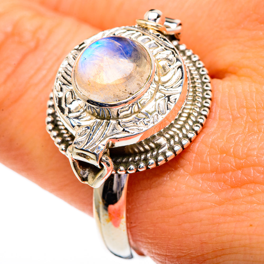 Rainbow Moonstone Rings handcrafted by Ana Silver Co - RING85980