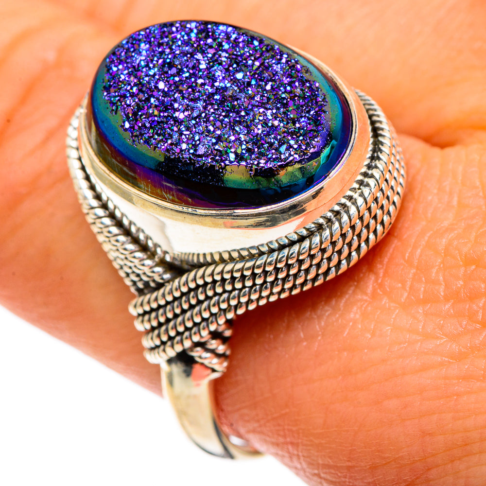 Titanium Druzy Rings handcrafted by Ana Silver Co - RING85982