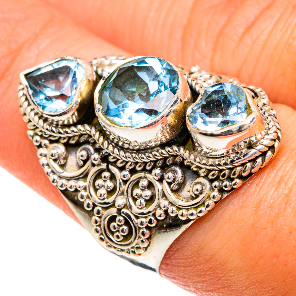 Blue Topaz Rings handcrafted by Ana Silver Co - RING86002