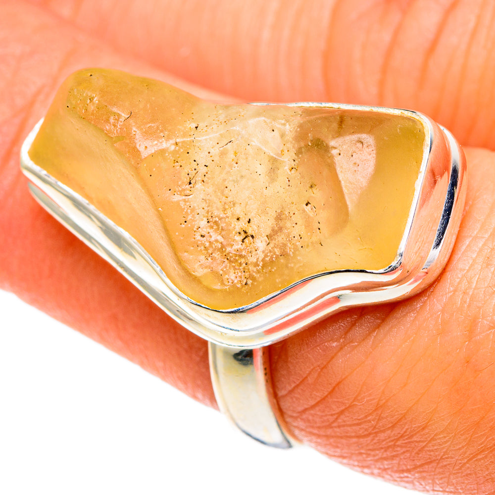 Libyan Desert Glass Rings handcrafted by Ana Silver Co - RING86009