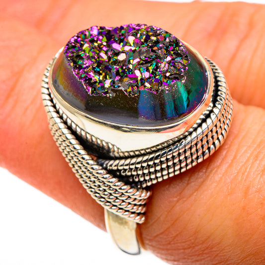 Titanium Druzy Rings handcrafted by Ana Silver Co - RING86016