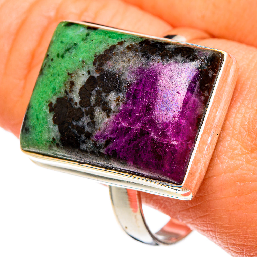 Ruby Zoisite Rings handcrafted by Ana Silver Co - RING86021