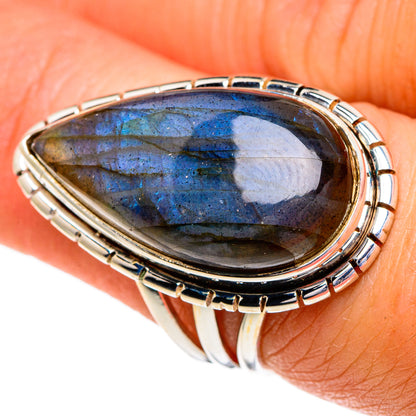Labradorite Rings handcrafted by Ana Silver Co - RING86023
