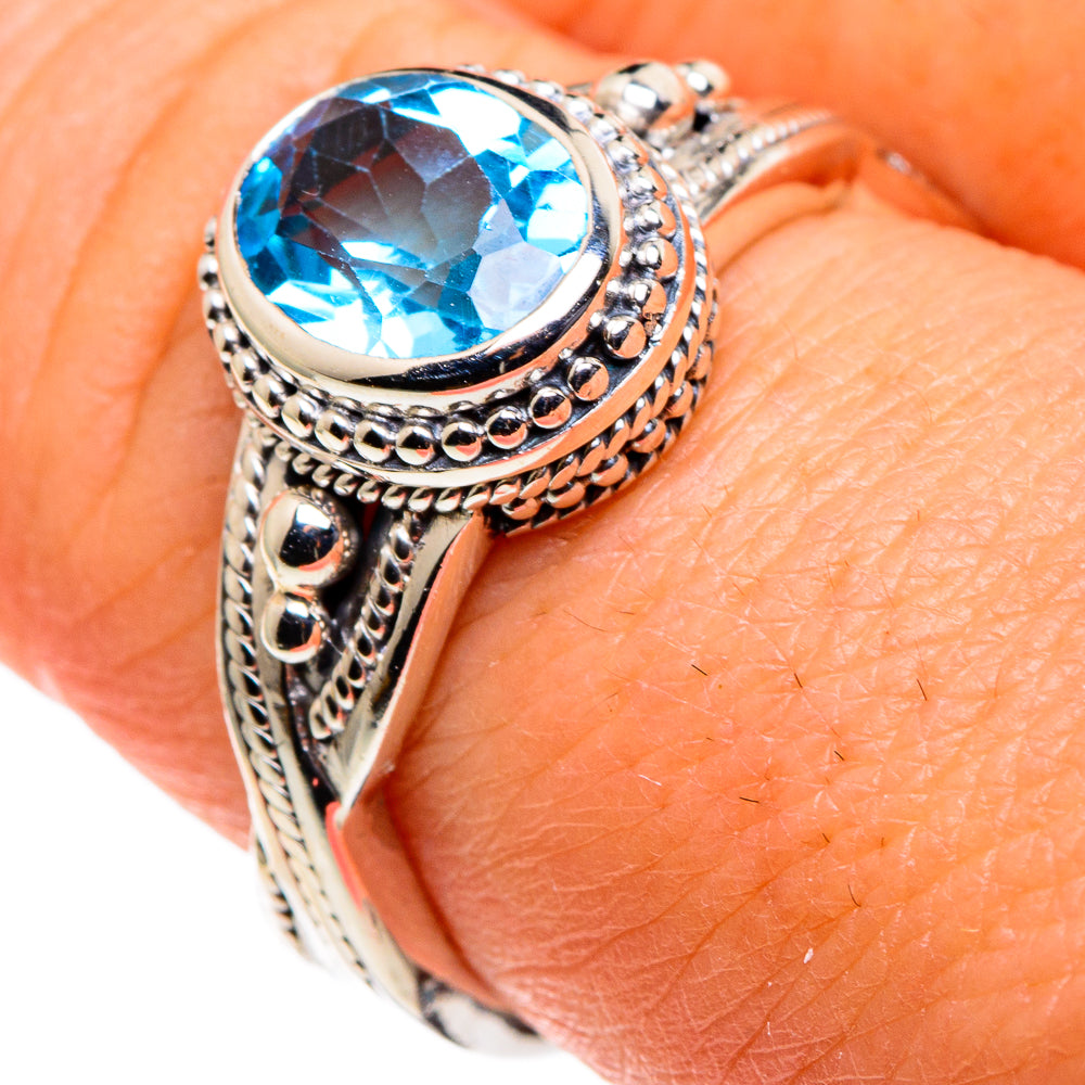 Blue Topaz Rings handcrafted by Ana Silver Co - RING86045