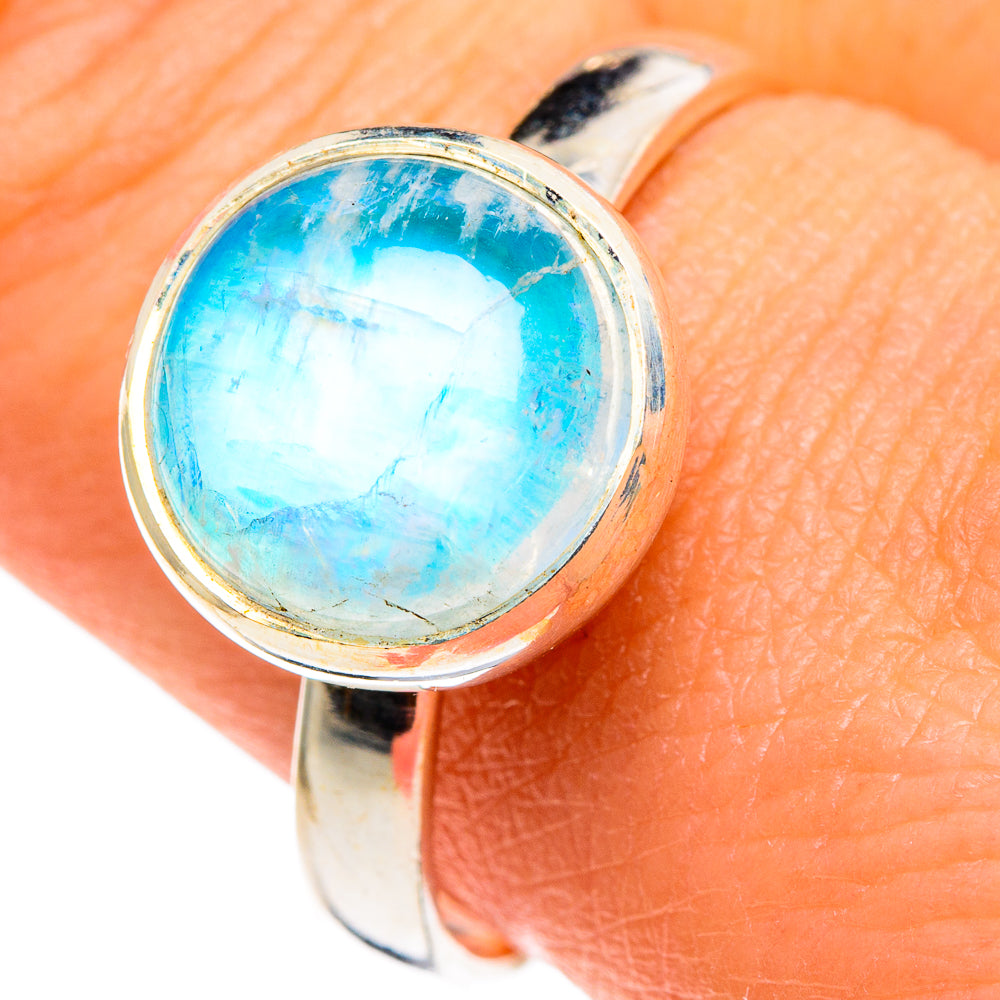 Green Moonstone Rings handcrafted by Ana Silver Co - RING86052
