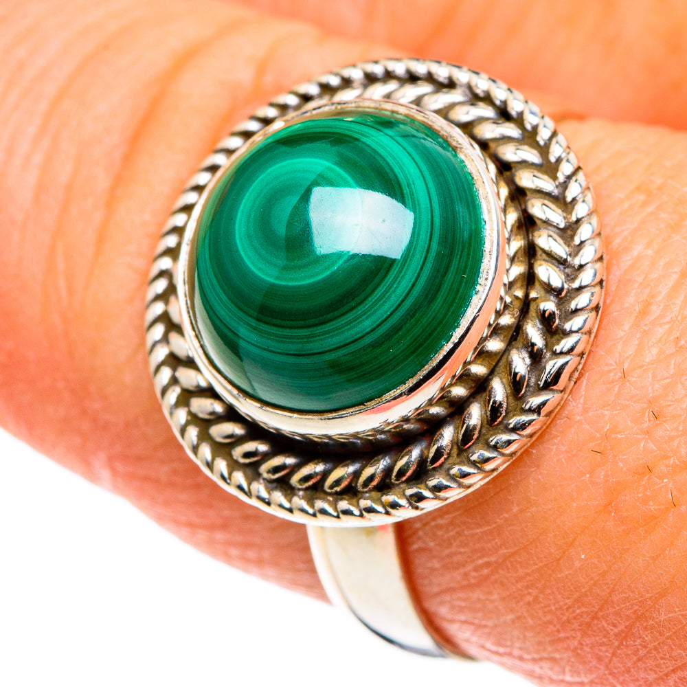 Malachite Rings handcrafted by Ana Silver Co - RING86054