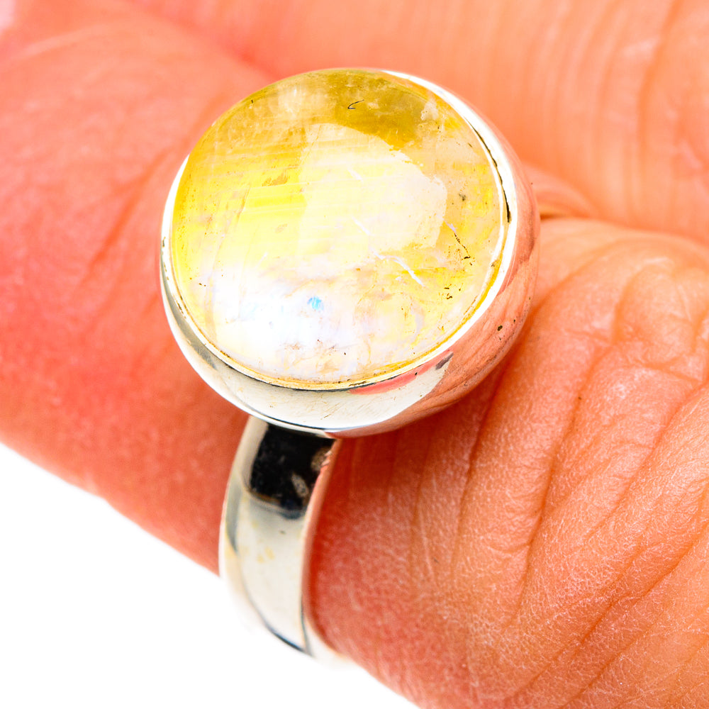 Yellow Moonstone Rings handcrafted by Ana Silver Co - RING86086