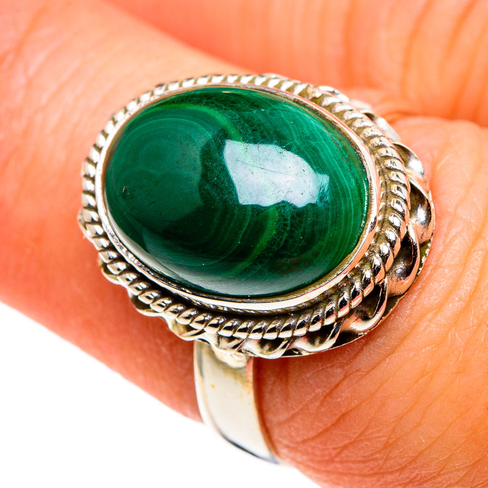 Malachite Rings handcrafted by Ana Silver Co - RING86091