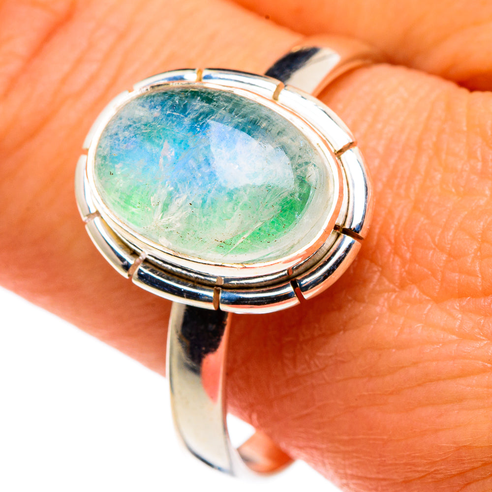 Green Moonstone Rings handcrafted by Ana Silver Co - RING86092