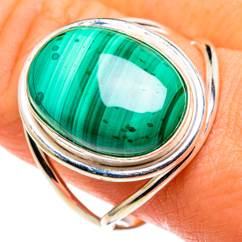 Malachite Rings handcrafted by Ana Silver Co - RING86095