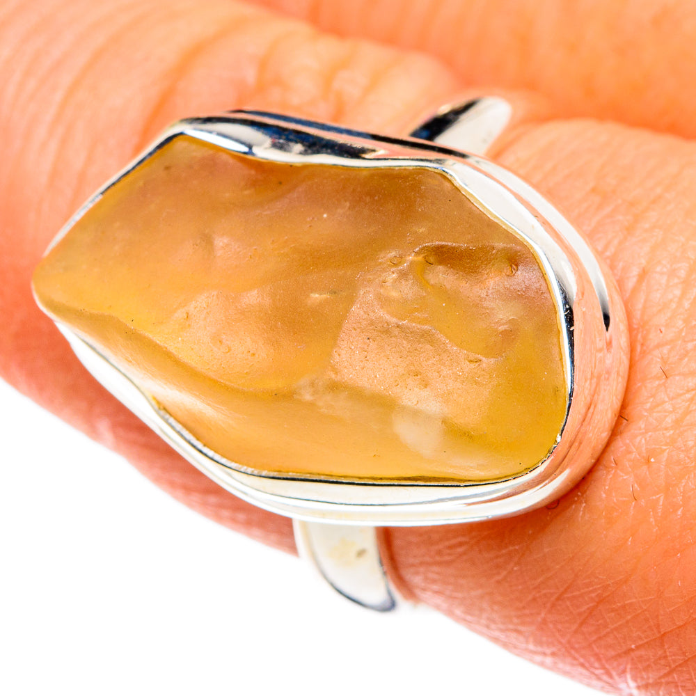 Libyan Desert Glass Rings handcrafted by Ana Silver Co - RING86105