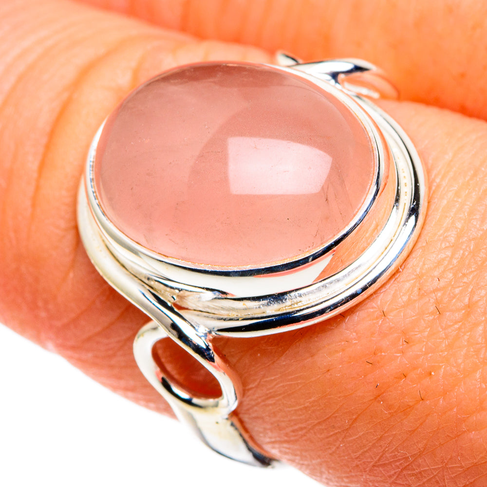 Rose Quartz Rings handcrafted by Ana Silver Co - RING86108