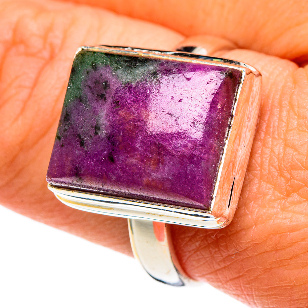 Ruby Zoisite Rings handcrafted by Ana Silver Co - RING86123