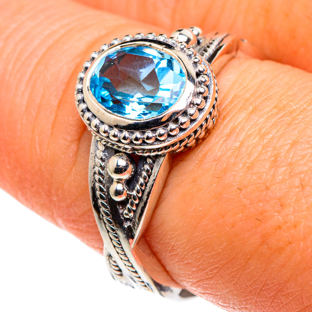 Blue Topaz Rings handcrafted by Ana Silver Co - RING86130