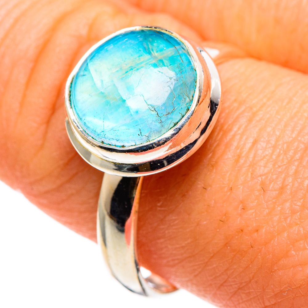 Rainbow Moonstone Rings handcrafted by Ana Silver Co - RING86133
