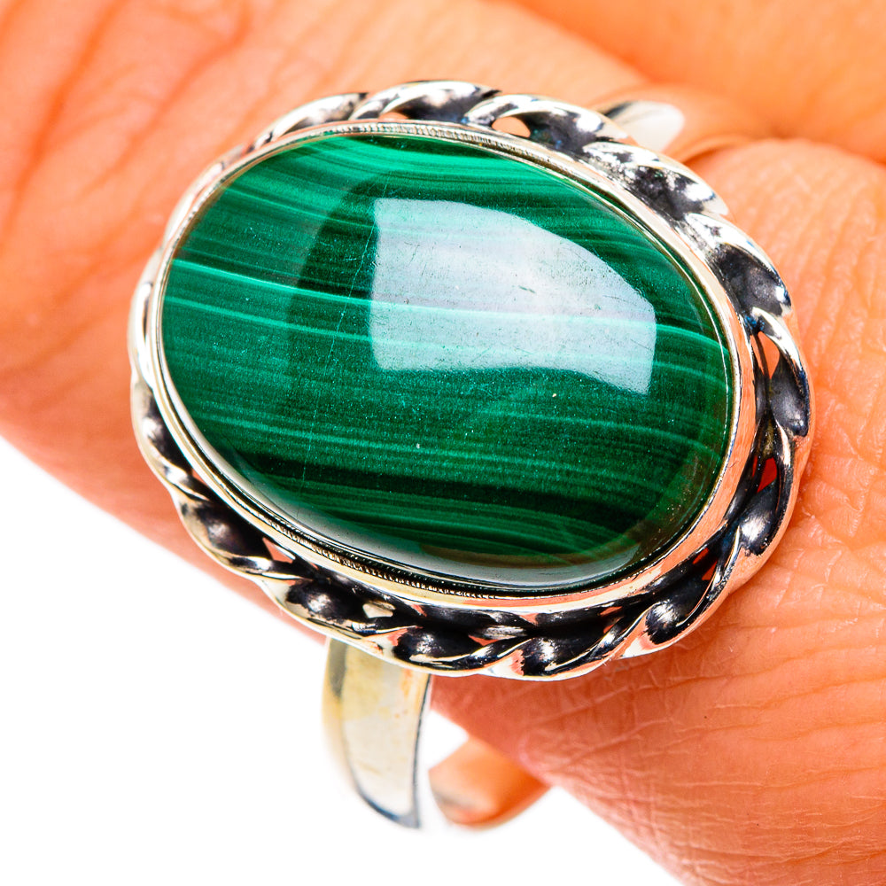 Malachite Rings handcrafted by Ana Silver Co - RING86137