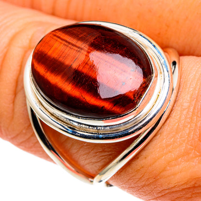 Red Tiger Eye Rings handcrafted by Ana Silver Co - RING86145