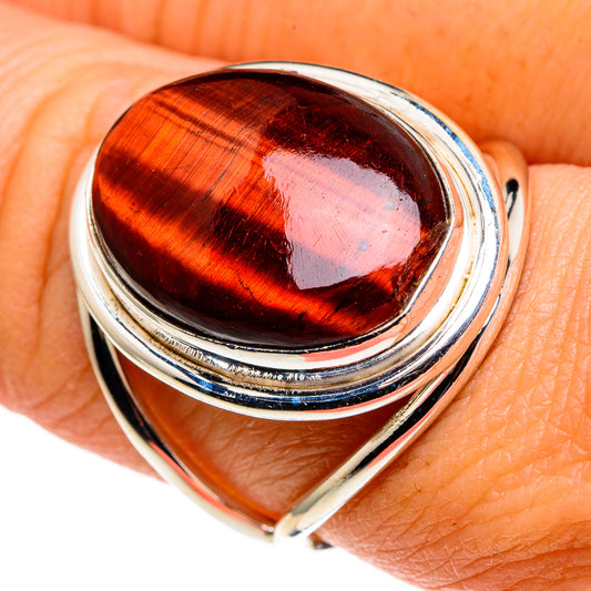 Red Tiger Eye Rings handcrafted by Ana Silver Co - RING86145