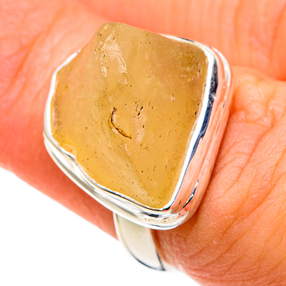 Libyan Desert Glass Rings handcrafted by Ana Silver Co - RING86149