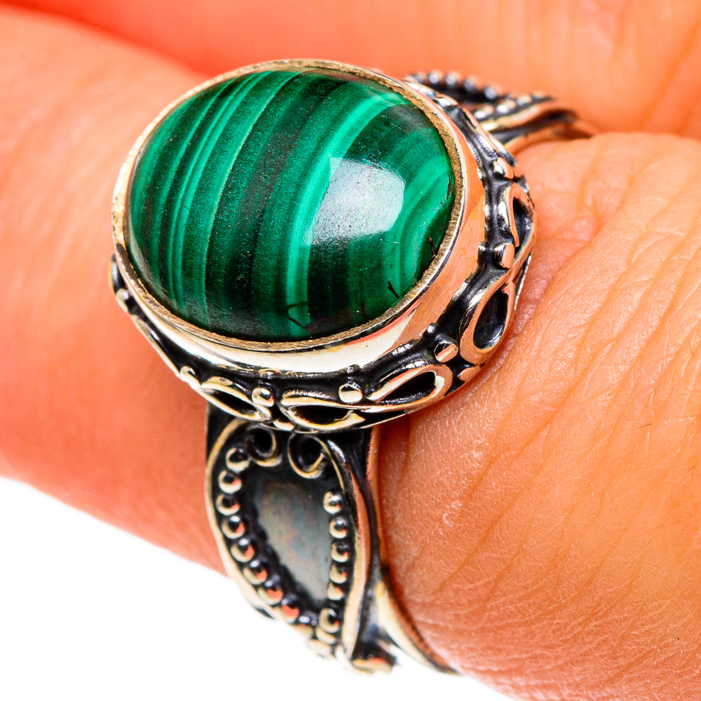 Malachite Rings handcrafted by Ana Silver Co - RING86181