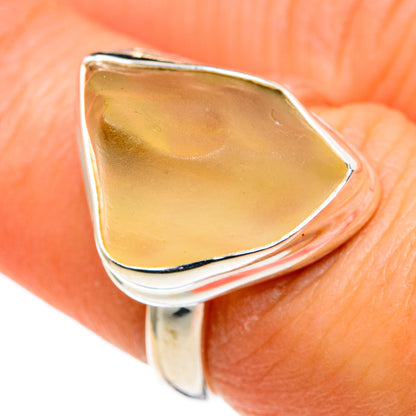 Libyan Desert Glass Rings handcrafted by Ana Silver Co - RING86188