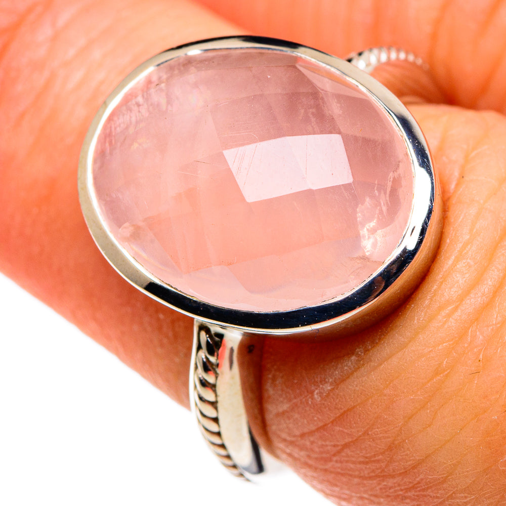 Rose Quartz Rings handcrafted by Ana Silver Co - RING86191
