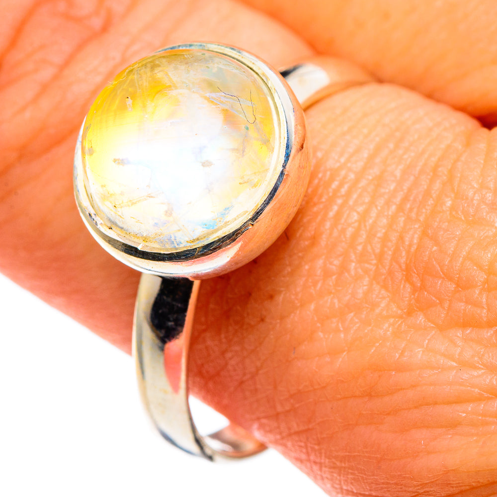 Yellow Moonstone Rings handcrafted by Ana Silver Co - RING86208