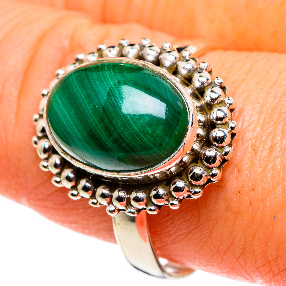 Malachite Rings handcrafted by Ana Silver Co - RING86216