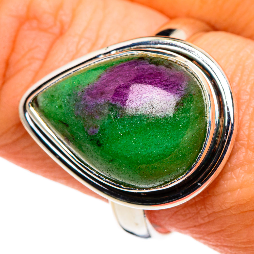 Ruby Zoisite Rings handcrafted by Ana Silver Co - RING86217