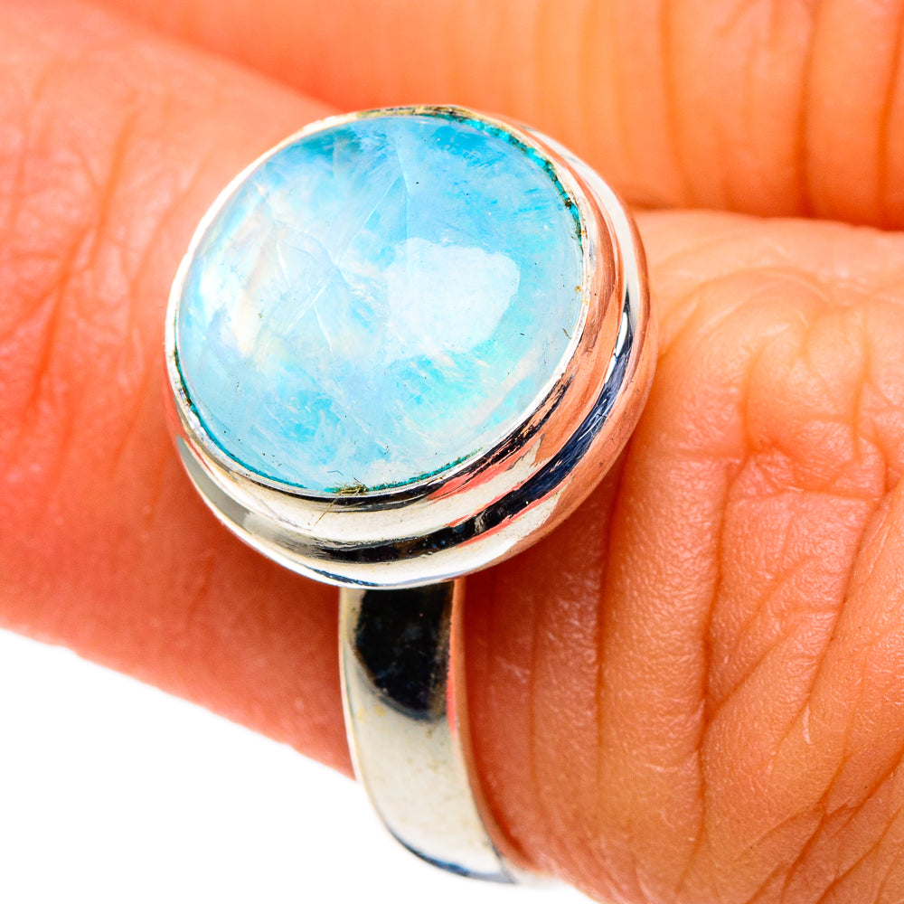 Rainbow Moonstone Rings handcrafted by Ana Silver Co - RING86218