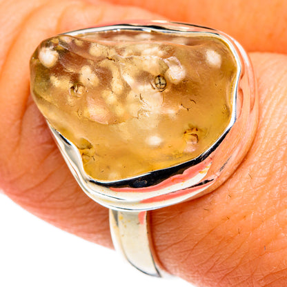 Libyan Desert Glass Rings handcrafted by Ana Silver Co - RING86227
