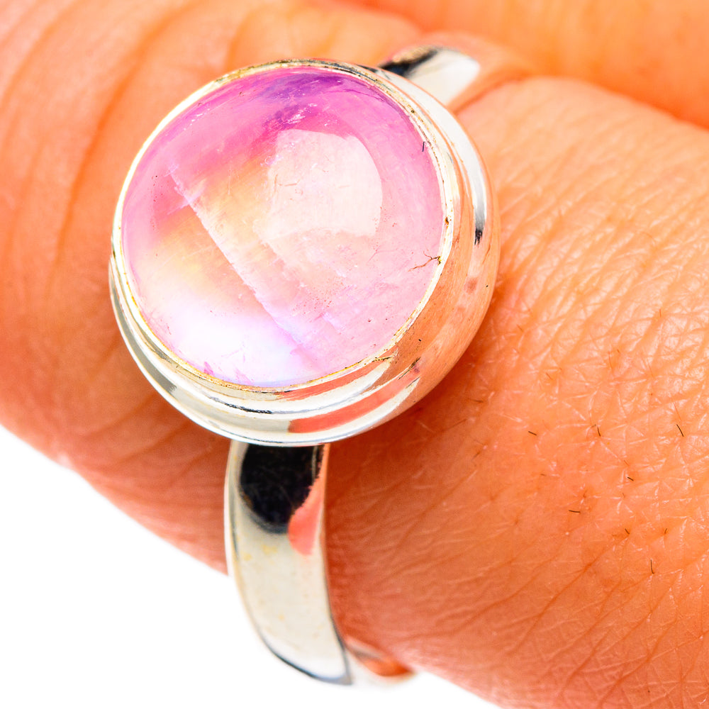Pink Moonstone Rings handcrafted by Ana Silver Co - RING86231