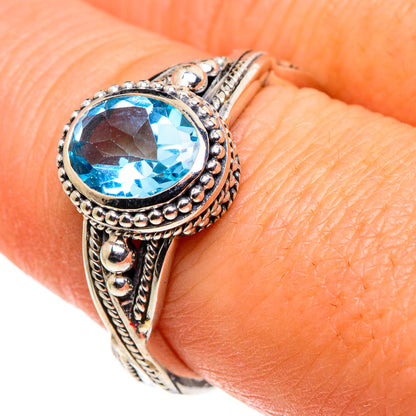 Blue Topaz Rings handcrafted by Ana Silver Co - RING86249