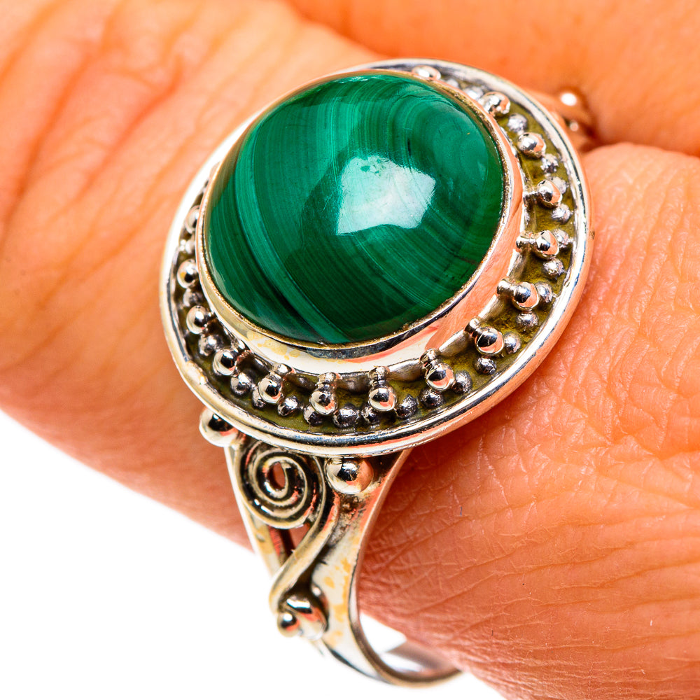 Malachite Rings handcrafted by Ana Silver Co - RING86253