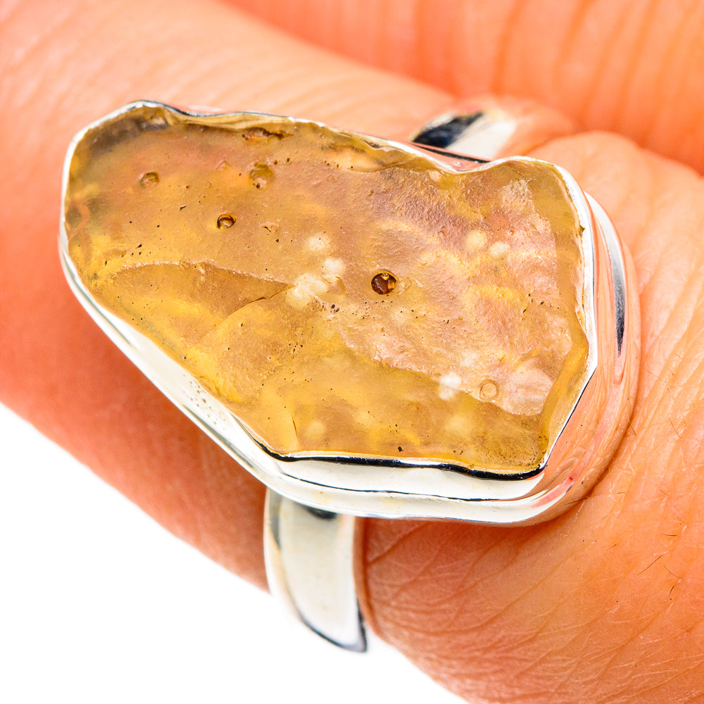 Libyan Desert Glass Rings handcrafted by Ana Silver Co - RING86263