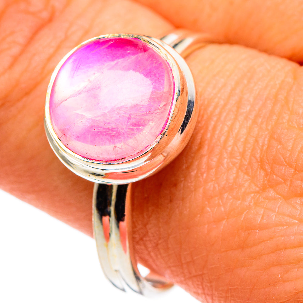 Pink Moonstone Rings handcrafted by Ana Silver Co - RING86265
