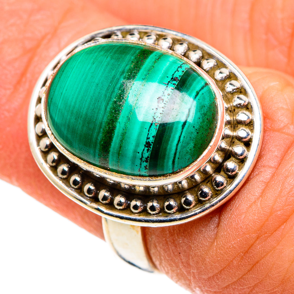 Malachite Rings handcrafted by Ana Silver Co - RING86289