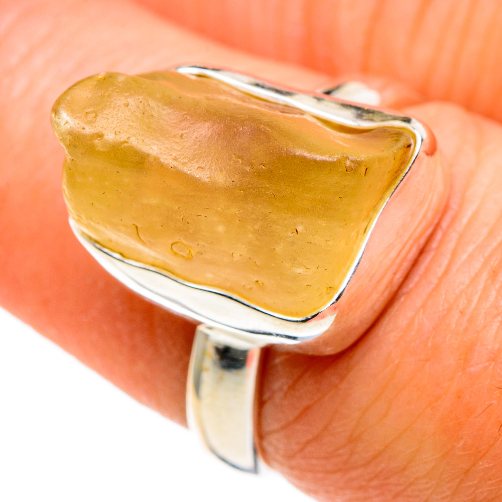 Libyan Desert Glass Rings handcrafted by Ana Silver Co - RING86291