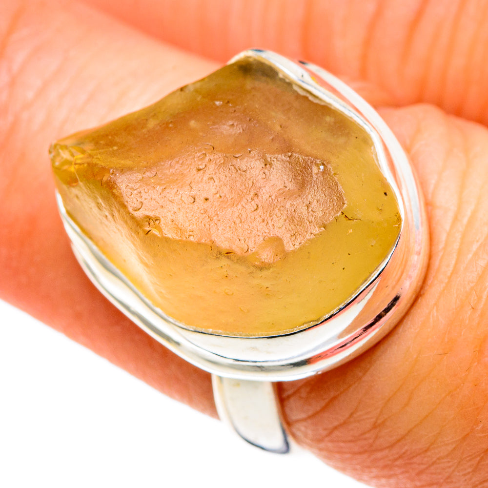 Libyan Desert Glass Rings handcrafted by Ana Silver Co - RING86292
