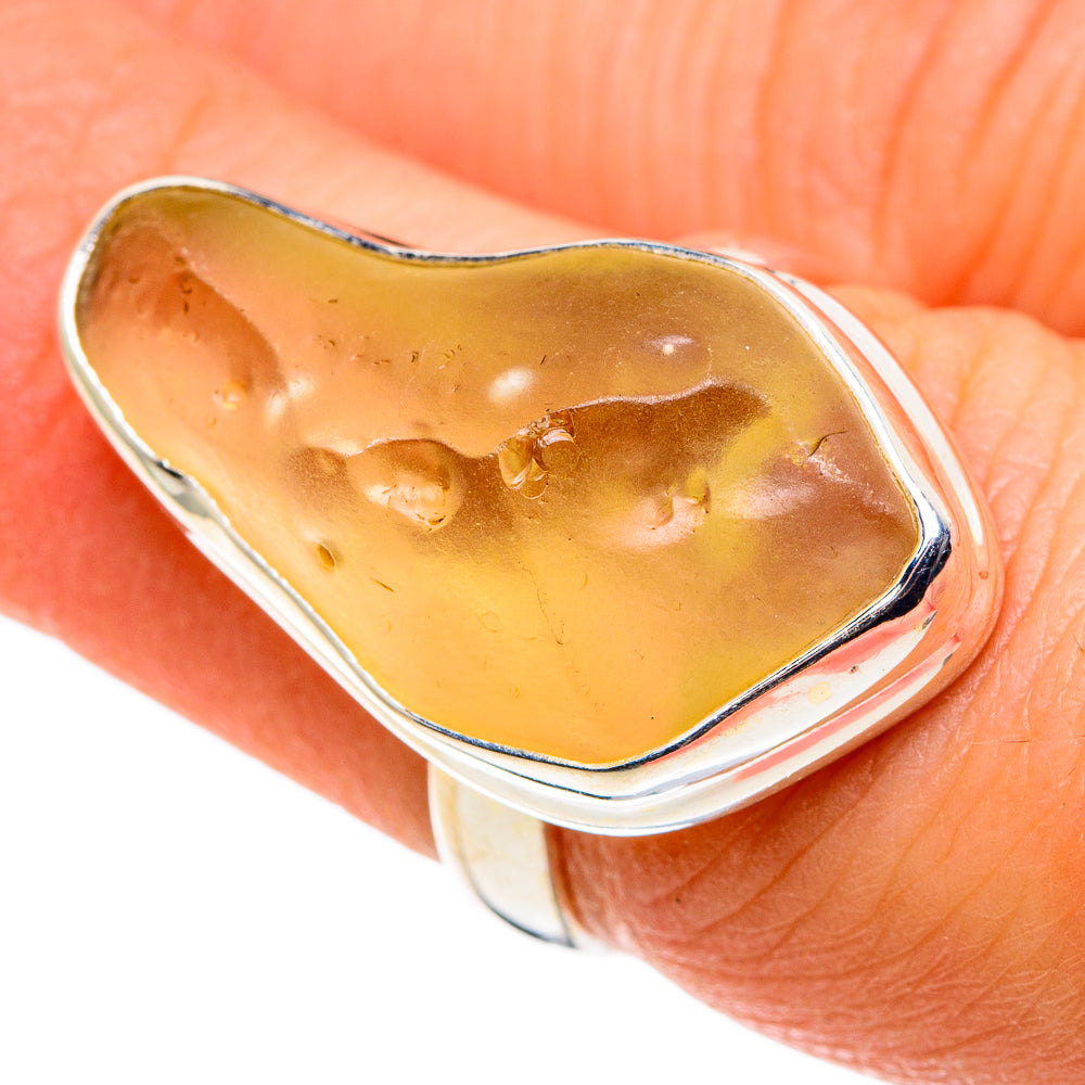 Libyan Desert Glass Rings handcrafted by Ana Silver Co - RING86293