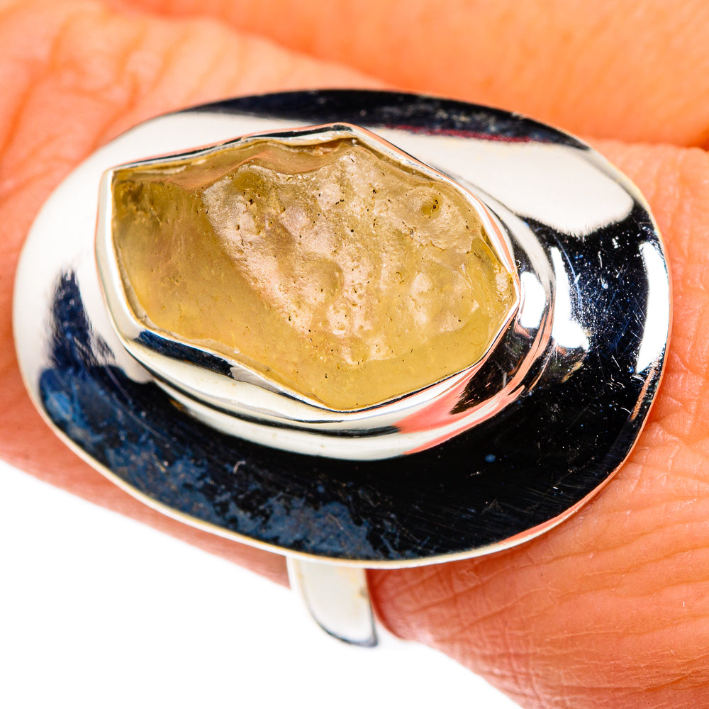 Libyan Desert Glass Rings handcrafted by Ana Silver Co - RING86294